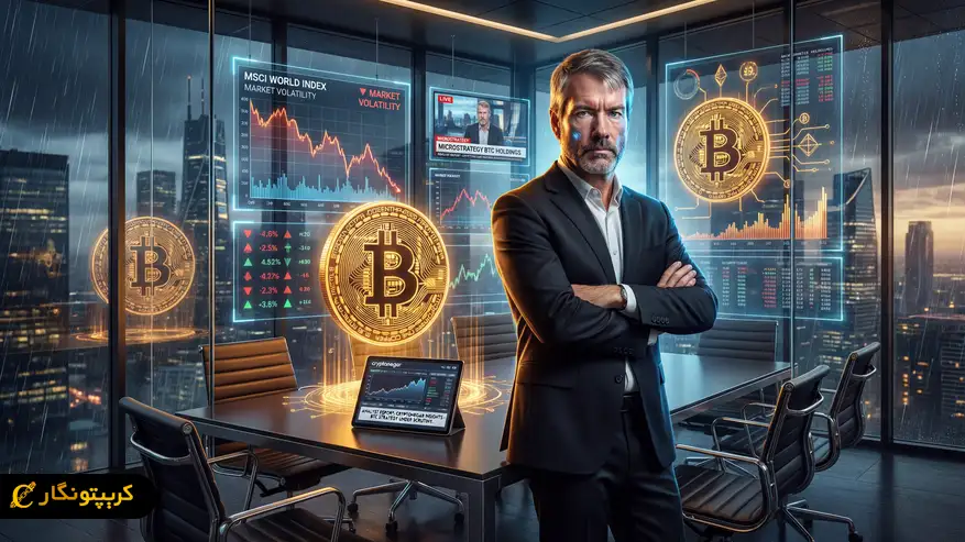 تداوم استراتژی بیت کوین مایکل سیلور زیر سایه فشار  MSCI title image of blog