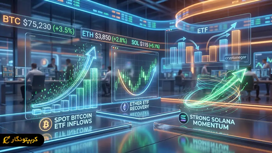 جهش ورود سرمایه ETF های بیت کوین در اوج نوسانات بازار title image of blog